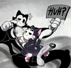 2boys anthro anthro_on_anthro areola areolae ass balls big_ass big_pecs big_penis black_and_white black_body black_fur blush brawl_stars cartoony cat_ears cat_humanoid cat_tail clothing confused crossover cub domestic_cat epic_games feline feline_humanoid fortnite fortnite:_battle_royale gay genitals gloves hand_on_another's_chest holding holding_object holding_sign hot_dogging jiggle jiggling_ass kit_(brawl_stars) larger_male male male_on_top male_only mammal mammal_humanoid mawile123 meowscles_(fortnite) muscles muscular muscular_anthro muscular_male nipples nude pawpads paws pecs pectorals penis placard question_mark sitting sitting_on_another size_difference smaller_anthro smaller_male smaller_on_top smirk smug smug_face supercell tail testicles toon_meowscles_(fortnite) toony vein veins veiny_penis video_games white_body white_fur yaoi