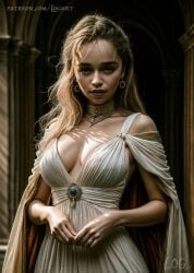 1girls actually_looks_like_intended ai_generated ai_hands big_breasts celebrity cleavage daenerys_targaryen detailed dress emilia_clarke female female_only game_of_thrones hourglass_figure human human_only light-skinned_female light_skin logart real_person sensitive solo stable_diffusion