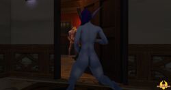 1boy 2021 2girls 3d ass back belly_button_piercing blizzard_entertainment blonde_hair blood_elf breasts elf female green_eyes headband kalec_sunwhisper keelinn male masturbation mr_sunwhisper night_elf nipples nude peeping penetration piercings pointy_ears pubic_hair purple_hair pussy sex sneaky straight tattoo voyeurism warcraft white_hair world_of_warcraft