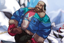 1boy beard belt big_penis blue_jacket braum brown_hair daydreamerjim erection facial_hair foreskin gloves hat jacket league_of_legends looking_at_viewer malcolm_graves male male_focus male_only mature_male moustache muscular muscular_male open_clothes open_jacket open_pants pants peeing penis piss pissing red_gloves santa_braum short_hair snow snow_day_graves snowdown_series snowdown_showdown_series solo thick uncensored urination urine veins veiny_penis winter_clothes