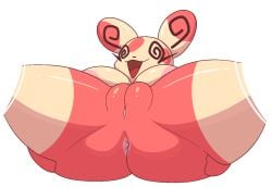 2023 anus ass bear big_breasts breasts female female_focus female_only female_pokemon generation_3_pokemon genitals lying mammal nintendo nipples no_humans nude open_mouth pokemon pokemon_(species) presenting presenting_anus presenting_hindquarters presenting_pussy pussy r-mk smile solo spinda spread_butt spread_legs spreading thick_thighs thighs white_background wide_hips