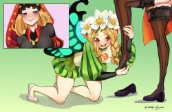 2girls drooling feet foot_fetish mercedes_(odin_sphere) multiple_girls odin_sphere submissive_female tagme tamik_boom velvet_(odin_sphere)