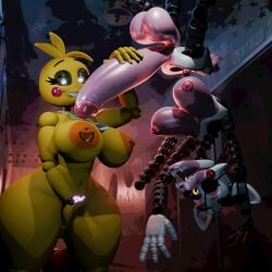 1futa 1girls 3d animatronic anthro big_balls big_breasts big_penis blender blender_(software) blender_eevee breasts cheek_bulge cheek_tuft cheeks chicken dangling eyelashes eyepatch feathers female five_nights_at_freddy's five_nights_at_freddy's_2 fox fox_ears futa_on_female futa_with_female futanari glowing_eyes heart-shaped_pupils hourglass_figure huge_breasts huge_cock hyper_penis large_balls large_breasts large_penis living_machine mangle_(fnaf) mangled_mangle_(fnaf) masturbation metallic_body orange_body pink_body pink_cheeks red_cheeks robot robot_girl self_upload toy_chica_(fnaf) toy_chica_(love_taste) upside-down voluptuous white_body yellow_body yellow_eyes zentaisfm