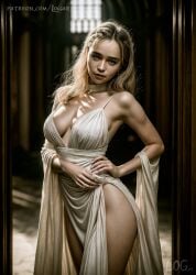 1girls ai_clothes ai_generated ai_hands big_breasts cleavage daenerys_targaryen detailed dress female female_only fit fit_female game_of_thrones hourglass_figure human human_only light-skinned_female light_skin logart sensitive solo stable_diffusion