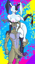 4n0nym0u5 big_breasts big_penis breast_on_head brown_fur bunny_boy bunny_girl carring colored erect_penis erection exposed_pussy female filter five_nights_at_freddy's five_nights_at_freddy's:_help_wanted foot_grab glitchtrap hand_on_shoulder holding_legs holding_panties holding_partner huge_cock muscular_male naked nipples no_eyes precum precum_string purple_penis pussy rabbit_boy rabbit_ears rabbit_girl rabbit_humanoid rabbit_teeth red_panties shaded sitting_on_person smile smiling spots standing thick_thighs throbbing_penis vanny_(fnaf) white_body white_fur wide_hips yellow_body yellow_fur