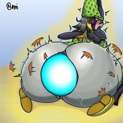 1female 1girls ass big_ass cell_(dragon_ball) dragon_ball dragon_ball_z female female_only normi perfect_cell pixiv_link round_ass solo_female tagme thick_ass