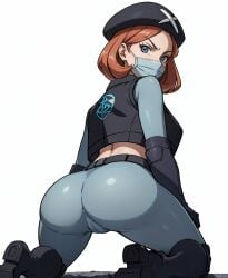 -female_team_plasma_grunt_(pokemon_bw2) ai_generated ass beret face_mask female_team_plasma_grunt female_team_plasma_grunt_(pokemon_bw2) from_behind pokemon pokemon_bw2 stable_diffusion team_plasma team_plasma_grunt team_plasma_grunt_(female) tight_clothing