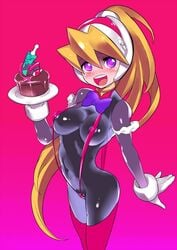 1girls blonde_hair bodysuit ciel_(mega_man) erect_nipples female latex latex_suit leotard medium_breasts mega_man mega_man_zero nipple_bulge sling_bikini tagme ukimukai