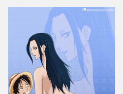 1boy 1girls artyum99 breasts cowgirl_position female female_focus male monkey_d_luffy nico_robin nude one_piece post-timeskip sex