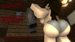 angry ass ass_expansion ass_focus breasts butt_expansion fat_ass hyper_ass large_ass large_breasts miezth(tittank) mine-imator minecraft no_bra no_pants panties partially_clothed sideboob tittank topless_female