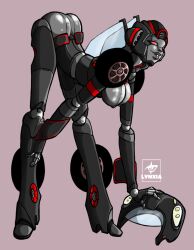 1girls ass boobs breasts cybertronian fan_character female grey_body grey_skin lynxia medium_breasts nipples oc pink_eyes pinup robot robot_girl robot_humanoid solo source_request tits transformers