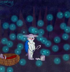 alien blue_penis bucket bug furry male masturbation ovipositor_penis penis
