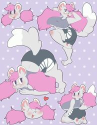 <3 alepawski anthro ass big_ass big_breasts big_butt bike_shorts blush blushing breasts chinchilla crop_top cute eyes eyes_visible_through_hair fluffy_tail fur furry grey_fur hair jack-o_pose minccino open_eyes pink_hair pokémon_(species) pokemon pokemon_(species) pokies tagme tail thick_thighs tights tits tongue tongue_out underboob