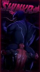 18+_adults_only_sign 3d_(artwork) alien alien_humanoid anal ass big_butt deadpool digital_media_(artwork) duo hi_res humanoid male male/male marvel monster oral rimming sex shinyagaia source_filmmaker thick_thighs venom_(marvel)