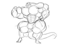 abs anthro biceps big_bulge big_muscles black_and_white bulge flexing flexing_bicep flexing_muscles huge_muscles komodo_dragon male male_only monitor_lizard muscles muscular muscular_anthro muscular_arms muscular_male muscular_thighs pecs reptile scalie silver_stag sketch solo solo_focus solo_male speedo tail thick_thighs