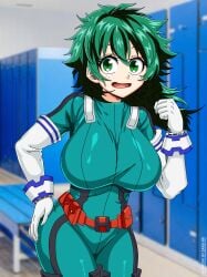 deku edit edited female_deku genderbend genderbent genderswap green_eyes green_hair izuku_midoriya jeffdaslayer my_hero_academia rule_63 sano-br shounen_jump solo