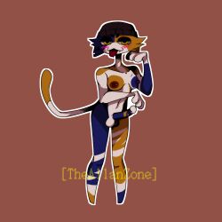 anthro anthro_only beanie beanie_hat blush calico_cat calico_cat_humanoid calico_pattern cat_ears cat_tail catgirl erect_penis erection fortnite fortnite:_battle_royale male_only meow_skulls_(fortnite) nipple_piercing penis pierced_nipples smirk tongue tongue_out yellow_eyes zoned_(artist)