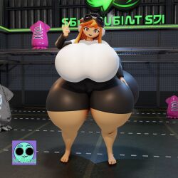 2023 3d 3d_(artwork) ass_bigger_than_head big_ass big_breasts breasts_bigger_than_head clothed female_only glitch_productions huge_ass huge_breasts human_meggy hyper hyper_ass hyper_breasts massive_ass massive_breasts massive_butt meggy_spletzer mrglazed smg4 splatoon splatoon_3 thick_ass thick_breasts thick_thighs waving