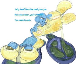 grotesque hyper_feet jelly_jamm slippery_(artist) stinky stinky_feet sweat sweaty tagme