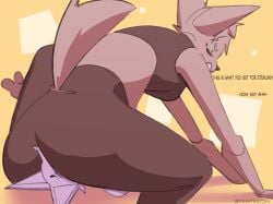 absurd_res ambiguous_gender anthro artist_name canid canine clothed clothed_female clothing dialogue digital_drawing_(artwork) digital_media_(artwork) dominant dominant_anthro dominant_female duo english_text eyes_closed facesitting female female/ambiguous fur furgonomic_pants geometric_background hi_res mammal punishment simple_background sitting sitting_on_another tail taintedcan talking_to_another text
