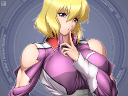blonde_hair breasts female gundam hair rentb