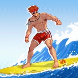 1boy daredevil daredevil_(marvel_rivals) male male_only marvel marvel_rivals matt_murdock solo solo_focus solo_male surfboard surfing tevis_art