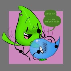 battle_for_dream_island battle_for_dream_island_again bfb bfdi bfdia leafy_(bfdi) object_shows penetration smiling teardrop_(bfdi) tentacle_penis translucent_body