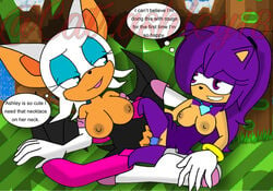 ashley_the_hedgehog exposed_breasts no_panties rouge_the_bat sonic_(series) tagme yuri