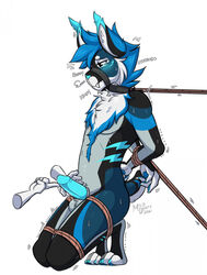 2021 anthro black_collar blitz_(blitz_da_saber) blue_hair blue_nose blue_penis bondage bondage bound brown_rope collar dated disembodied_hand edging erection frogtied genitals hair hi_res leash legs_tied male milodesty muzzle_(object) muzzled nude penis rope rope_bondage rope_leash signature simple_background solo species_request submissive submissive_anthro submissive_male white_background