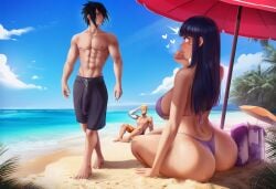 ai_generated aroused_face aroused_female beach boruto:_naruto_next_generations byakugan hinata_hyuuga hyuuga_hinata lgeucer looking_at_penis naruto_(series) naruto_uzumaki ntr sasuke_uchiha surprised uchiha_sasuke uzumaki_naruto