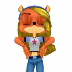 1girls 3d animated anthro arms_behind_head ass ass_shake blonde_hair closed_eyes coco_bandicoot crash_(series) crash_of_the_titans dancing furry hi_res jeans legs long_hair medium_breasts midriff navel pants shirt solo tagme thighs turnaround video