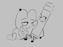 after_cunnilingus algebralien battle_for_dream_island battle_for_dream_island_again bfb bfdi bfdia four_(bfb) object_shows pencil_(bfdi) pussy pussy_juice saliva saliva_string vadahlivokroz
