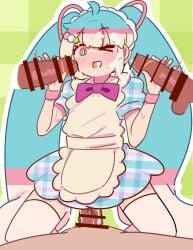 1girls 3boys amazing_moje blue_hair blush clothed clothed_sex cum cum_on_face gangbang handjob hatsune_miku penetration penis sex twintails vocaloid