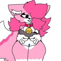 1:1 alpha_channel anthro bell bell_collar bra clitoris clothed clothing clothing_lift collar domestic_cat felid feline felis female fingers fluffy_ears genitals hair half-closed_eyes hi_res kimberly_(souljulius31uwu) lipstick long_hair makeup mammal narrowed_eyes presenting smile smiling_at_viewer solo souljulius31uwu thick_thighs underwear vulva wide_hips