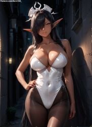 1girls 2d ai_generated areolae bunny_ears bunny_girl bunnysuit chest cleavage curvy curvy_figure cute cute_face dark-skinned_female dark_elf dark_skin detailed elf elf_ears elf_female elf_girl eyelashes eyeshadow female female_only fit fit_female focus hair high_quality huge_breasts kuroinu_~kedakaki_seijo_wa_hakudaku_ni_somaru~ legs lips lipstick makeup mascara nero100 olga_discordia playboy_bunny pointy_ears posing seductive seductive_look sexy_pose sidelocks stable_diffusion tagme thighs thin_waist yellow_eyes
