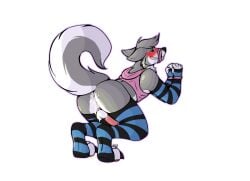 alpha_channel andre_wolf anonymous_artist anthro arm_warmers armwear bdsm bodily_fluids bondage bound canid canine canis clothing crop_top cum cum_drip cum_in_ass cum_inside dripping genital_fluids hi_res legwear male mammal restraints rope rope_bondage shirt solo stockings thigh_highs topwear wolf