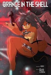 anthro areola big_ears breasts bunny_hunter_(do!_games) english_text eyelashes feet female floppy_ears fur gloves_(marking) grey_hair grs hair hi_res holding_object holding_sex_toy human lagomorph leporid long_ears looking_at_viewer lop_ears machine mammal markings navel nipples nude orange_(bunny_hunter) orange_body orange_eyes orange_fur pink_areola pink_nipples rabbit robot sex_toy solo tan_body tan_fur text thick_thighs wide_hips wire