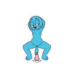 1:1 anthro blue_body blue_fur blush body_blush breasts cartoon_network digital_media_(artwork) dildo domestic_cat felid feline felis female flat_chested fur genitals hands_behind_head lube_on_dildo mammal nicole_watterson nipples open_mouth open_smile sex_toy simple_background small_breasts smile solo spread_legs spreading susfortressa tail the_amazing_world_of_gumball vulva vulva_blush white_background