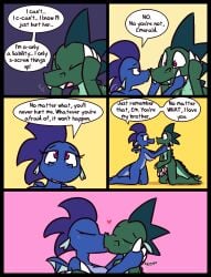 2026 4_fingers anthro anthro_on_anthro balls blue_body blue_scales bodily_fluids breasts brother_(lore) brother_and_sister_(lore) claws comic cute_fangs dialogue dragon duo emerald_(ultilix) english_text european_mythology eye_contact fangs female finger_claws fingers flaccid genitals glans green_balls green_body green_hair green_scales hair hand_on_head head_grab hi_res incest_(lore) intraspecies kissing kneeling looking_at_another male male/female mythological_creature mythological_scalie mythology nipples non-mammal_breasts penis pink_glans pink_nipples pink_penis purple_hair ruby_(ultilix) scales scalie shoulder_grab sibling_(lore) sister_(lore) speech_bubble tears teeth text ultilix western_dragon white_claws