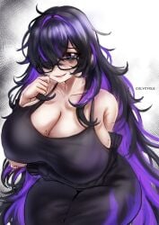1girls big_breasts breasts breasts_bigger_than_head colycycle goddess_of_victory:_nikke label_(nikke) mole_on_breast purple_eyes purple_hair tagme thick_thighs