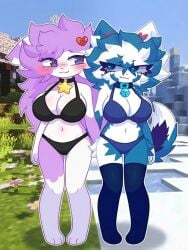 ai_generated duo duo_female female female_only furry furry_female furry_only kiladosha kit_community minecraft_background nori_kitty
