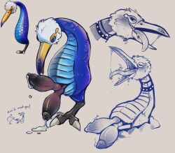 2_penises absurd_res avian beak bodily_fluids bulborb_(pikmin) burrowing_snagret choker cum elemental_creature feral flora_fauna genital_fluids genitals gravitysinning grey_background group grub-dog_(pikmin) hi_res jewelry male mouth_shot multi_genitalia multi_penis necklace nintendo open_beak open_mouth penis pikmin pikmin_(species) plant reference_image saliva saliva_string scales simple_background solo whiptongue_bulborb