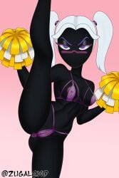 duck_dodgers lingerie queen_tyr'ahnee skin_black strip_game white_hair zugalewd
