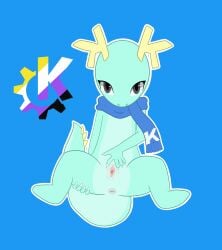 absurd_res animal_genitalia anus blue_scarf bodily_fluids claws dragon feet genital_fluids genital_slit genitals grey_eyes hand_on_genitalia hand_on_leg hand_on_thigh hi_res horn kde kori_(kde) lgbt_pride logo musk musky_anus musky_genital mythological_creature mythological_scalie mythology nonbinary_(lore) nonbinary_pride_colors pride_colors scalie scarf simple_background smegma smegma_in_pussy smegma_in_slit spiked_tail spikes spikes_(anatomy) spines spread_legs spread_slit spread_vulva spreading tail tail_spines turquoise_scales vaginal_fluids vulva white_claws yaginioi
