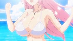 17:10 2010s aizawa_momoka animated animated_gif bare_shoulders beach big_breasts bikini bikini_top blue_sky breast_focus breasts busty clavicle cleavage clouds collarbone day female gravure hair honoo_no_haramase_paidol_my_star_gakuen_z huge_breasts idol jewelry jogging large_breasts light_pink_hair long_hair long_hair_female long_pink_hair navel necklace ocean open_mouth oppai outside pale_skin pink_hair pink_hair_female pink_pineapple questionable screencap screenshot shoulders sky slim slim_waist solo sunlight sunny swaying_breasts swimsuit t-rex_(animation_studio) upper_body voluptuous white_bikini white_bikini_top