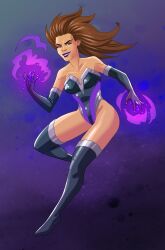 1girls boobs boots breasts female_only fit fit_female high_heel_boots leotard long_hair long_hair_female nikoalecsovich oc original_character powers solo solo_female solo_focus superpowers tagme