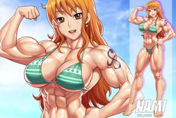 abs biceps bikini bra elee0228 female female_only muscular_female muscular_thighs nami one_piece