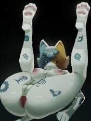 1girls anthro anus ass breasts cate_meowdy_(fortnite) epic_games feet female female_only fortnite fortnite:_battle_royale fur furry furry_female furry_only legs_up pawpads paws pussy solo solo_female tagme tylermissft