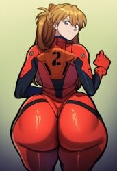 1girls ai ai_generated ass_focus back_view behind_view big_ass big_butt bubble_ass bubble_butt female female_focus female_only looking_at_viewer neon_genesis_evangelion novelai souryuu_asuka_langley thick_thighs