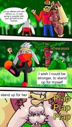 9:16 anthro balls balls_deep bodily_fluids comic cuckold cum cum_inside duo english_text female generation_4_pokemon generation_8_pokemon genital_fluids genitals hand_on_shoulder hi_res human interspecies kicking_object looking_away lopunny male male/female mammal nintendo nude nude_female obscured_eyes obscured_sex pantyking penetration plap pokemon pokemon_(species) pokephilia raboot tears text